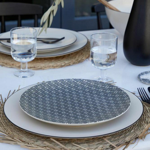 Costa Nova Augusta Diamond Weave Black Dinnerware Costa Nova Augusta Diamond Weave Black Dinnerware